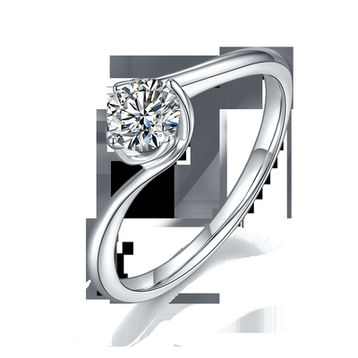 Vàng Trắng 14 Karat Phòng Trồng Moissanite Vintage Lấy Cảm Hứng Từ Moissanite Đính Kim Cương Nhẫn