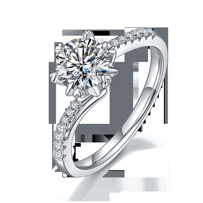 1.30CT Trắng Moissanite Và Sapphire Platineve CZ Trang Sức Đính Hôn Nữ Nhẫn