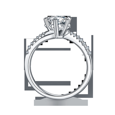 1.30CT Trắng Moissanite Và Sapphire Platineve CZ Trang Sức Đính Hôn Nữ Nhẫn