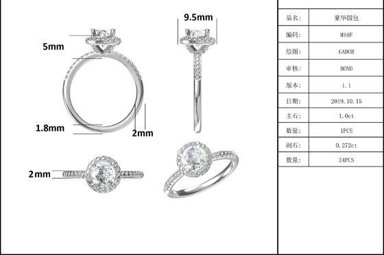Trang Sức Bạc 925 Moissanite Nhẫn Đính Hôn Hình Tròn Xinh Xắn Ban Nhạc Nhẫn
