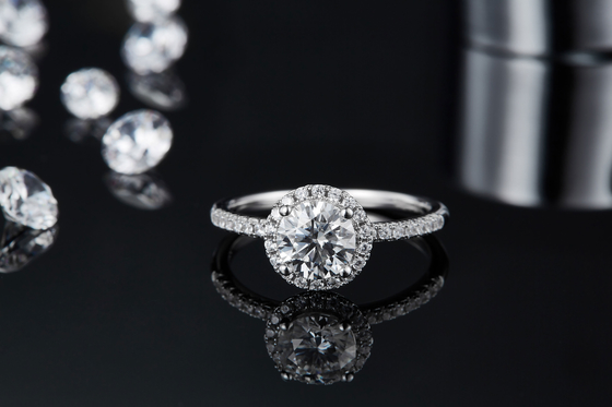 Trang Sức Bạc 925 Moissanite Nhẫn Đính Hôn Hình Tròn Xinh Xắn Ban Nhạc Nhẫn