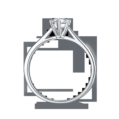 Trang sức cưới tối giản Nhẫn bạc 9K Cắt tròn Moissanite trắng CZ