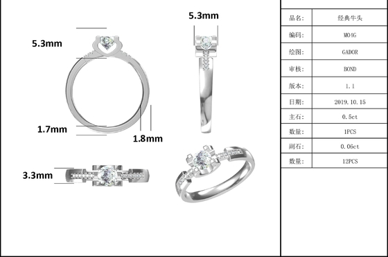 Nhẫn Cưới Moissanite Tối Giản Tùy Chỉnh Sytle Cz Màu Trắng Dành Cho Nữ