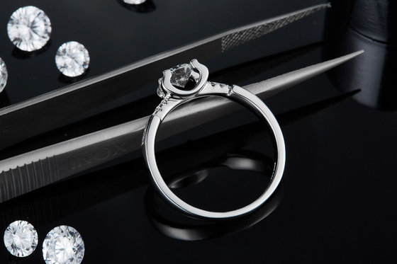 Nhẫn Cưới Moissanite Tối Giản Tùy Chỉnh Sytle Cz Màu Trắng Dành Cho Nữ