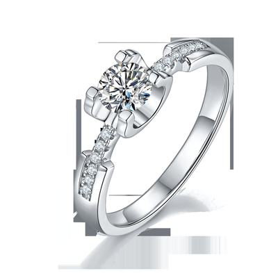Nhẫn Cưới Moissanite Tối Giản Tùy Chỉnh Sytle Cz Màu Trắng Dành Cho Nữ