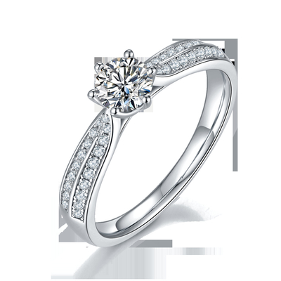 Thiết kế tối giản Trang sức vàng 9K, Bộ nhẫn bạc Moissanite 925
