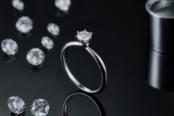 Nhẫn Kim Cương Moissanite Bạc 925 Cho Đám Cưới Đính Hôn