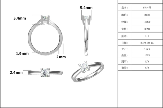 Độc đáo S925 East West Setting Emerald Cut Moissanite Wedding Engagement Ring Modern