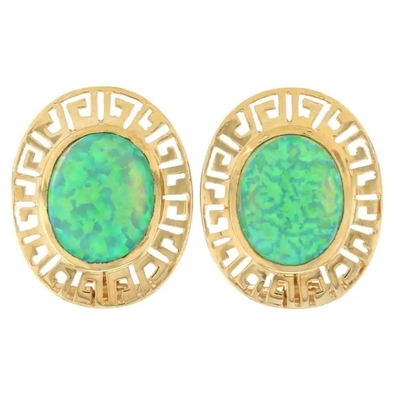 Chất Liệu Bạc 925 Hawaii Xanh Lửa Opal Chìa Khóa Hy Lạp Uốn Khúc Meandros Mặt Dây Chuyền Pha Lê Xoắn Ốc