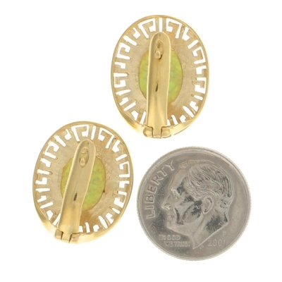 Chất Liệu Bạc 925 Hawaii Xanh Lửa Opal Chìa Khóa Hy Lạp Uốn Khúc Meandros Mặt Dây Chuyền Pha Lê Xoắn Ốc
