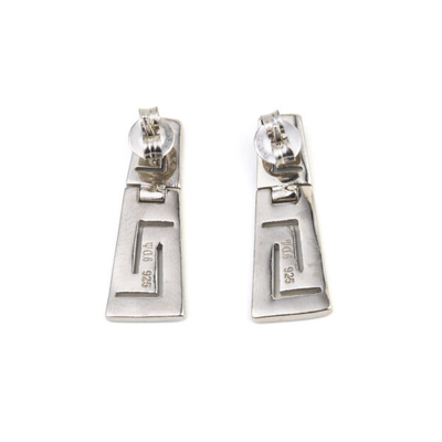 925 Với Chất Liệu Bạc Hy Lạp Chìa Khóa Màu Xanh Tự Nhiên Garnet Bông Uốn Khúc Bông Tai Opal Cho Nữ
