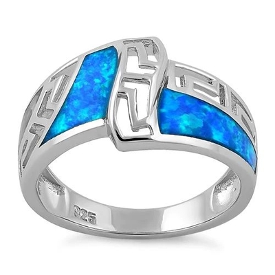 Nhẫn Đính Đá Opal Xanh Hy Lạp Tự Nhiên Chất Lượng Cao Cho Quà Tặng Với Chất Liệu Sterling 925 Silve