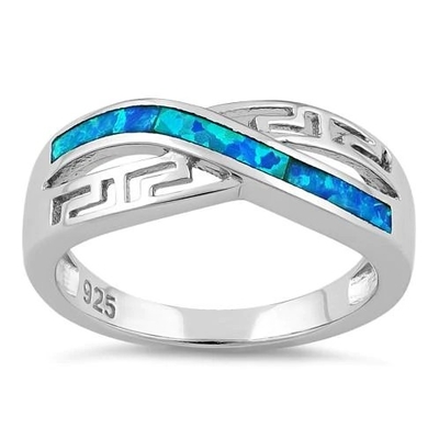Nhẫn Đính Đá Opal Xanh Hy Lạp Tự Nhiên Chất Lượng Cao Cho Quà Tặng Với Chất Liệu Sterling 925 Silve