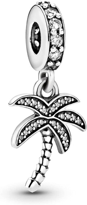 Ớt Trang Sức Cây Dừa Với Kính Mát Ngày Lễ Bãi Biển Charm Tương Thích Với Vòng Tay Pandora Charms