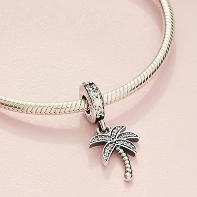 Ớt Trang Sức Cây Dừa Với Kính Mát Ngày Lễ Bãi Biển Charm Tương Thích Với Vòng Tay Pandora Charms