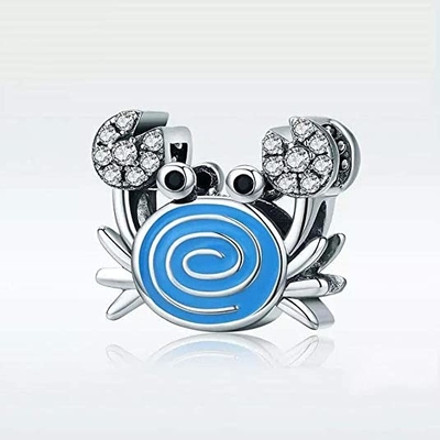 Xanh Dương Người Cá &amp; Vỏ Ngọc Trai Charm Bạc 925 Đại Dương Hạt Charm Cho Vòng Tay &amp; Vòng Cổ