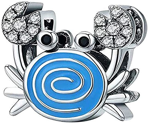 Xanh Dương Người Cá &amp; Vỏ Ngọc Trai Charm Bạc 925 Đại Dương Hạt Charm Cho Vòng Tay &amp; Vòng Cổ