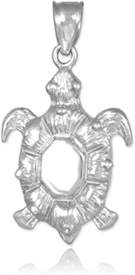 Vòng cổ mặt dây chuyền động vật rùa biển bằng bạc sterling của Boma, 18 inch