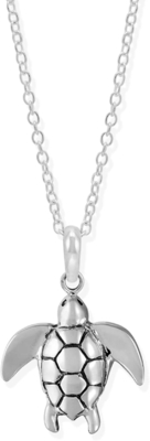 Vòng cổ mặt dây chuyền động vật rùa biển bằng bạc sterling của Boma, 18 inch