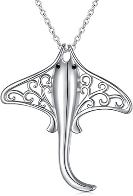 Đánh Bóng Cao Cấp Bạc 925 Nhảy Cá Vược Biển Sinh Vật Biển Charm Mặt Dây Chuyền Vòng Cổ