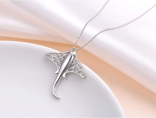 Đánh Bóng Cao Cấp Bạc 925 Nhảy Cá Vược Biển Sinh Vật Biển Charm Mặt Dây Chuyền Vòng Cổ