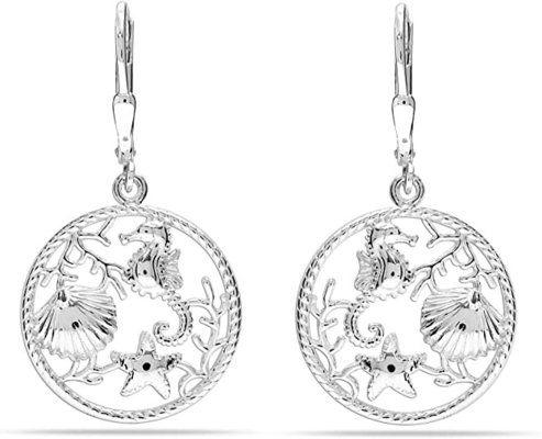 Mỹ 925 Sterling Bạc Sting Ray Đính Hạt Mặt Dây Chuyền Vòng Cổ