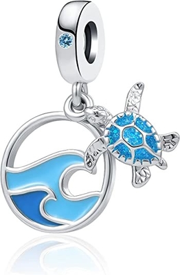 Charm Treo Sao Biển &amp; Vỏ Sò Biển - Bạc 925 - Vòng Tay Đính Hạt Phong Cách Châu Âu