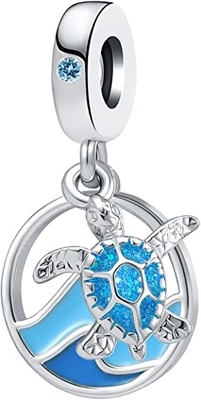 Charm Treo Sao Biển &amp; Vỏ Sò Biển - Bạc 925 - Vòng Tay Đính Hạt Phong Cách Châu Âu