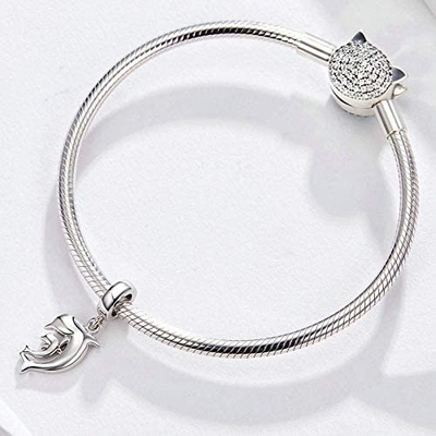 NINGAN Bạc 925 Đáng Yêu Series Hạt Charm Cho Nữ Tự Làm Vòng Tay Sản Xuất Ngày Lễ Sinh Nhật Quà Tặng