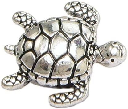 160 chiếc Cổ Rùa Đáng Yêu Mặt Dây Chuyền Đính Hạt Bạc Hạt Charm Phù Hợp Với Ban Đầu Vòng Tay 9x7mm