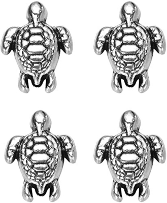 160 chiếc Cổ Rùa Đáng Yêu Mặt Dây Chuyền Đính Hạt Bạc Hạt Charm Phù Hợp Với Ban Đầu Vòng Tay 9x7mm