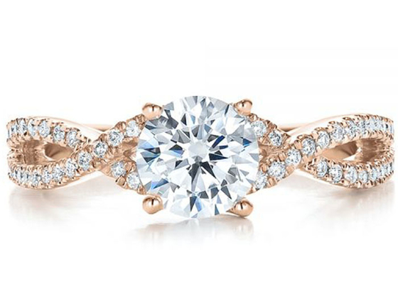 Claw Setting Nhẫn vàng hồng 18K 0,8ct với kim cương GH VS1 GIA