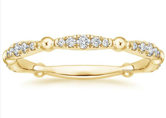 Trang sức vàng vàng 14K lát toàn bộ kim cương 0,67ct G-H VS1 Độ rõ ràng