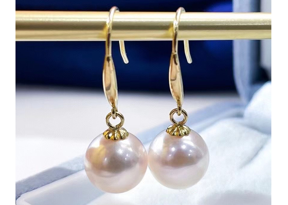 Bông tai ngọc trai tròn OEM, Bông tai ngọc trai cổ điển cho đám cưới Kích thước 9-9,5MM