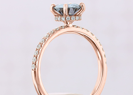 Vật liệu vàng 9K Phòng thí nghiệm đã trưởng thành Vòng Moissanite Màu xám bạc 1ct 5 chiếc Kích thước