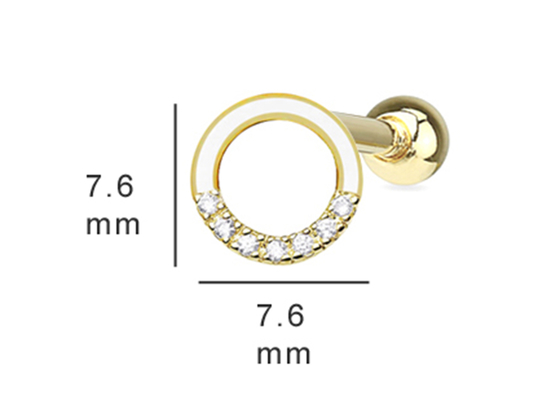 Hoa tai sụn kim cương vàng 0,126ct 14k, 14 chiếc khuyên tai xoắn xuyên thấu OEM