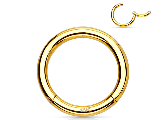 Helix Pi Xuyên 14K Gold Clicker cho Tragus sụn 16g-40g