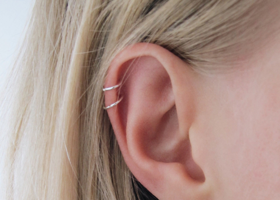 Helix Pi Xuyên 14K Gold Clicker cho Tragus sụn 16g-40g