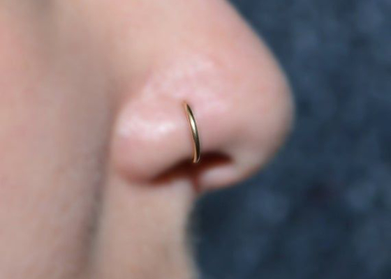 Helix Pi Xuyên 14K Gold Clicker cho Tragus sụn 16g-40g