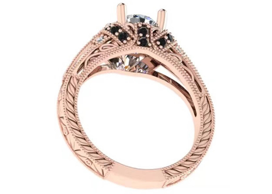 Vòng Rực rỡ Cắt 18K Nhẫn vàng hồng Ảo ảnh Loại cài đặt GIA chứng chỉ ODM