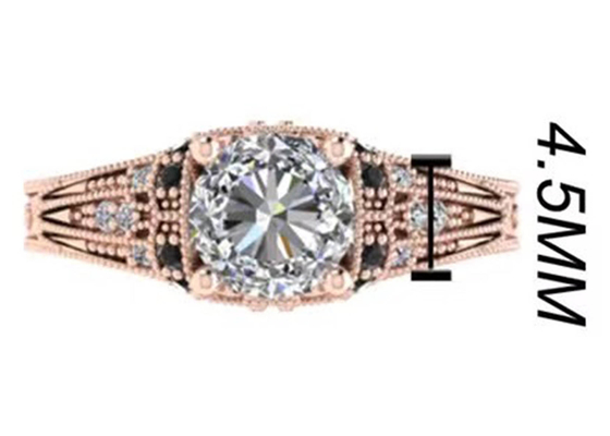 Vòng Rực rỡ Cắt 18K Nhẫn vàng hồng Ảo ảnh Loại cài đặt GIA chứng chỉ ODM