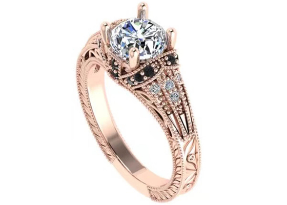 Vòng Rực rỡ Cắt 18K Nhẫn vàng hồng Ảo ảnh Loại cài đặt GIA chứng chỉ ODM