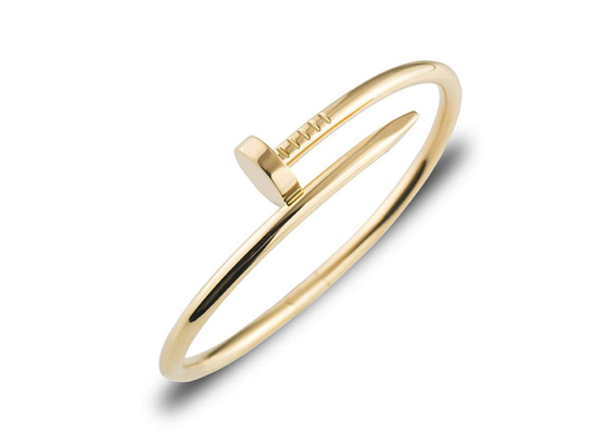 Chiều rộng 3,5 mm Vòng đeo tay bằng vàng 18k màu vàng, Vòng đeo tay Juste Un Clou cho sự gắn kết