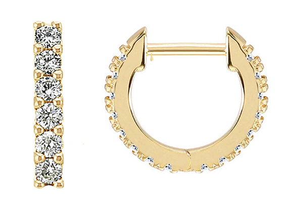 14k 0.2ct vàng đeo trên cơ thể Trang sức khuyên tai Hình dạng vòng 8mm ODM cho nữ cô gái