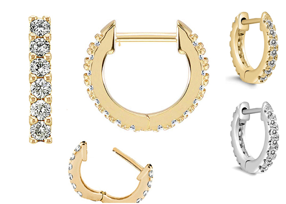 14k 0.2ct vàng đeo trên cơ thể Trang sức khuyên tai Hình dạng vòng 8mm ODM cho nữ cô gái
