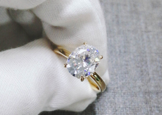 1.5ct Oval Cut Lab Grown Moissanite Ring Chất liệu vàng 14K Kích thước 0,7 × 0,9cm