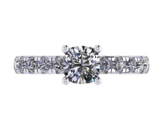 Đồ trang sức bằng vàng rắn 6x6mm 14k, 24 chiếc nhẫn đính hôn kim cương tự nhiên 1,44ct