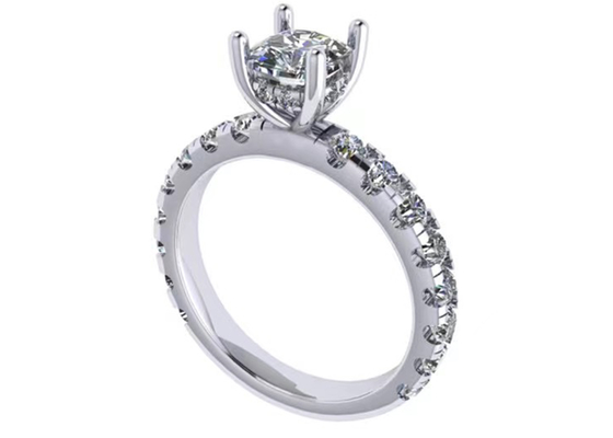 Đồ trang sức bằng vàng rắn 6x6mm 14k, 24 chiếc nhẫn đính hôn kim cương tự nhiên 1,44ct