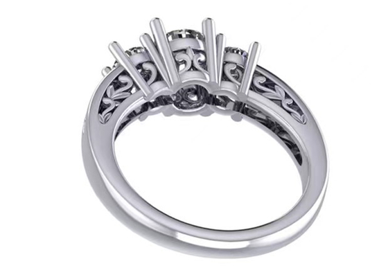 Đồ trang sức bằng vàng rắn 0,8ct 14k, Vòng ba đá kim cương RD5,85mm