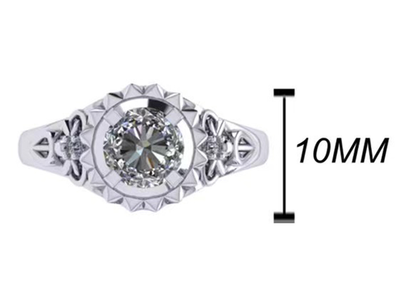 Nhẫn đính hôn bằng kim cương được làm bằng vàng trắng Lab Made Brilliant Cut 1ct RD6.5MM kích thước